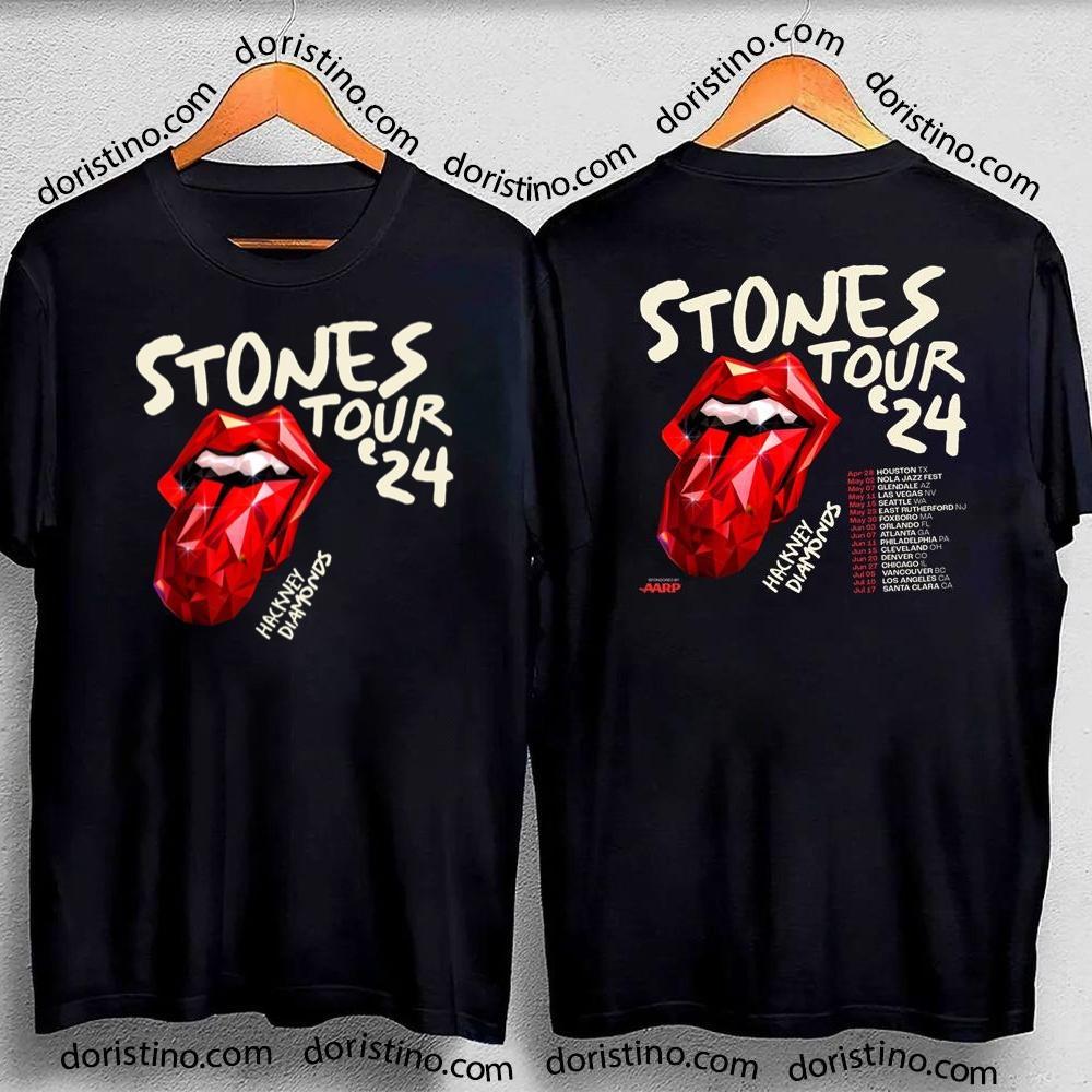 The Rolling Stones Hackney Diamonds Tour 2024 Double Sides Awesome Shirt