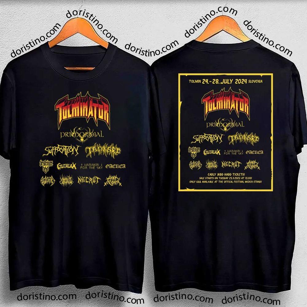 Tolminator July 2024 Suffocation And More Double Sides Awesome Shirt