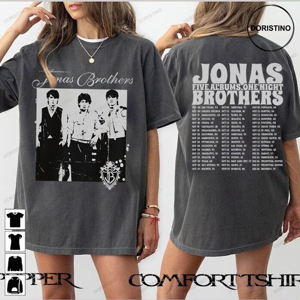 Vintage Jonas Brothers Double Sided Five Albums One Night Tour 2023 Tour Double Sides Shirt