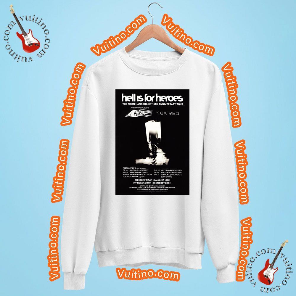 Hell Is For Heroes Neon Handshake 2018 Uk Tour Shirt