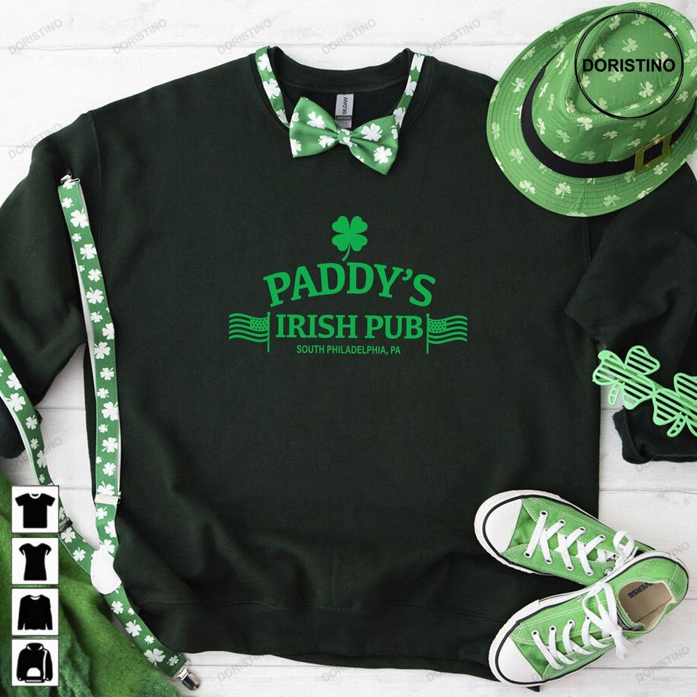 Paddy's Irish Pub Club Womens Patricks Day Lucky Clover St Patricks Day Saint Patrick's Pullover Trending Style