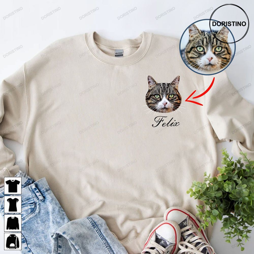 Personalized Cat Pet Gifts Gift For Dog Mom Custom Cat And Dog Portrai Pet Portrait Pet Face Dog Mom Gift Limited Edition T-shirts