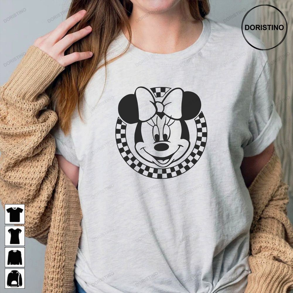 Retro Disney Minnie Checkered Disney Family Minnie Mouse Tees Vintage Disney Tee Disneyworld Awesome Shirts