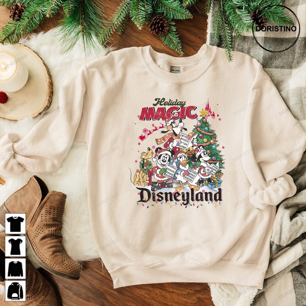 Retro Disneyland Christmas Mickey's Tree Farm Crewneck Mickey And Friends Christmas Christmas Disney Family Disney F6o2l Limited Edition T-shirts