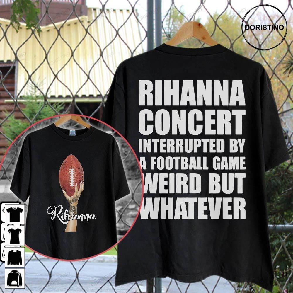 Rihanna Halftime Bowl Game Day Football Tour Dates 2023 World Tour Double Sided Music Tour 2023 Singer Rapper Day Awesome Shirts