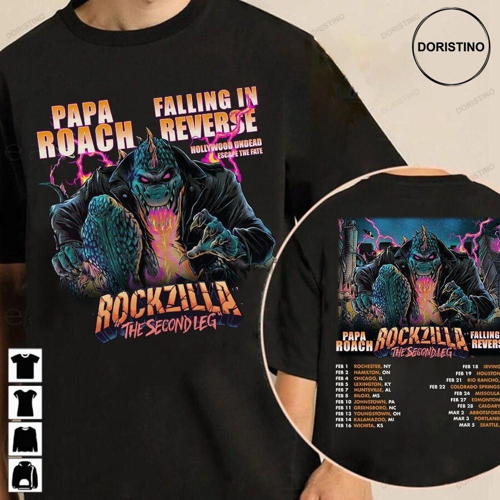 Rockzilla The Second Leg Tour 2023 Rockzilla Rockzilla Tour Rockzilla Gifts For Fan Unisex Limited Edition T-shirts