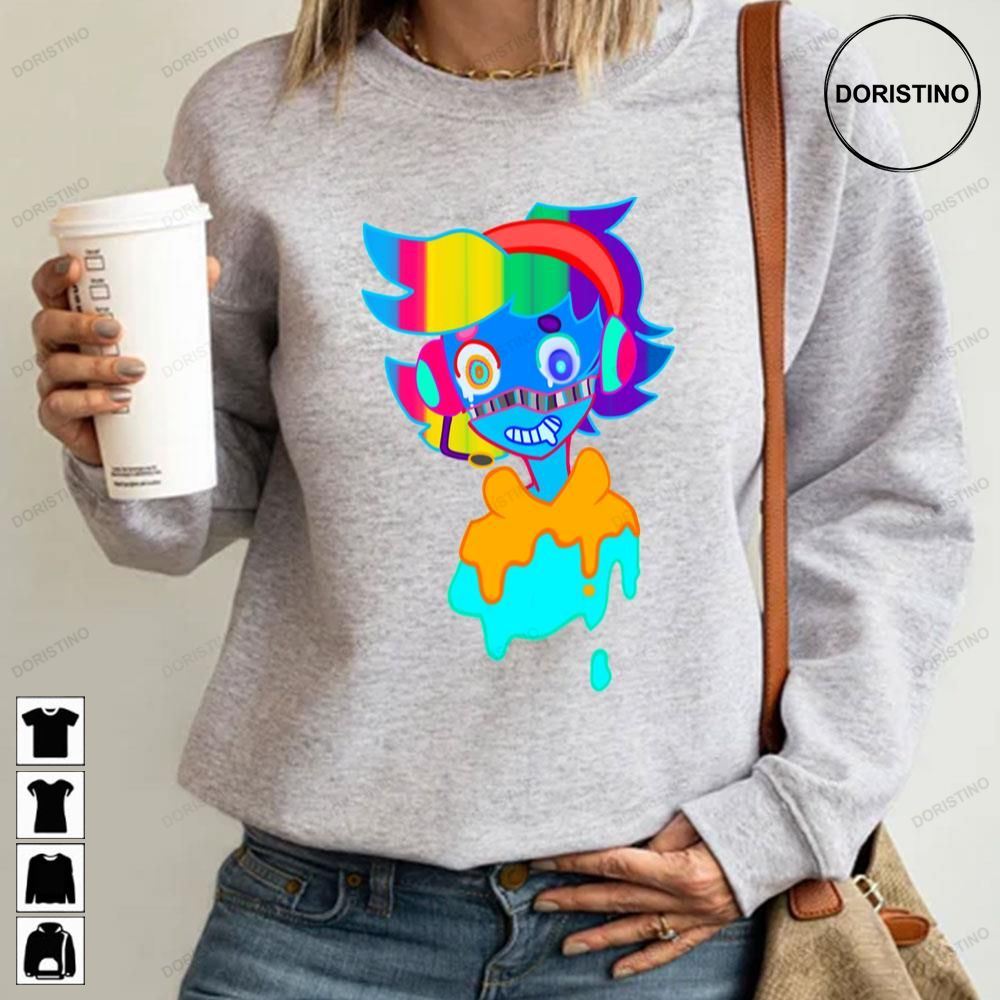 Colorful Face Techno Melt Down Vintage Art Anime Awesome Shirts