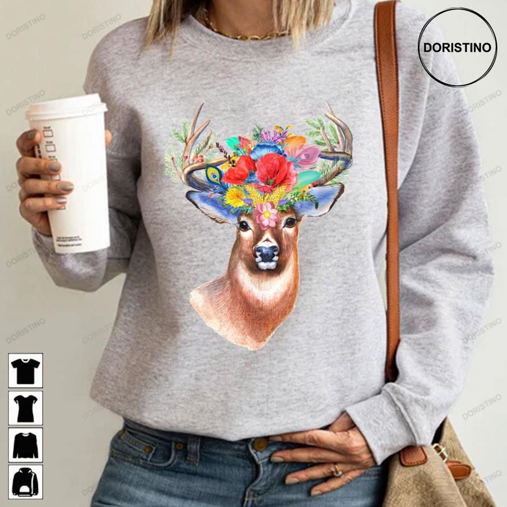 Colorful Flower Art Of The King Deer Limited Edition T-shirts