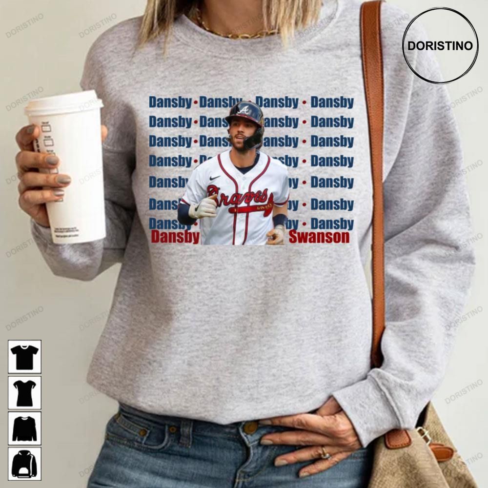 Dansby Swanson Text Art Player Baseball Awesome Shirts