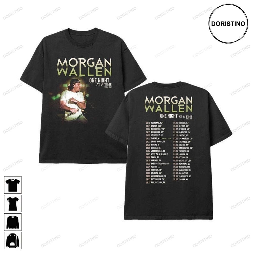 Morgan Wallen One Night At A Time World Tour 2023 2-sides Limited Edition T-shirts