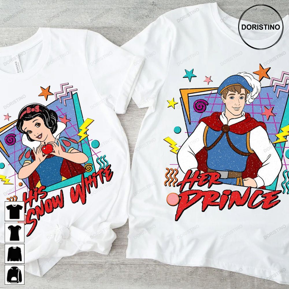 Retro 90s Disney Couples Snow White And Prince Disney Awesome Shirts