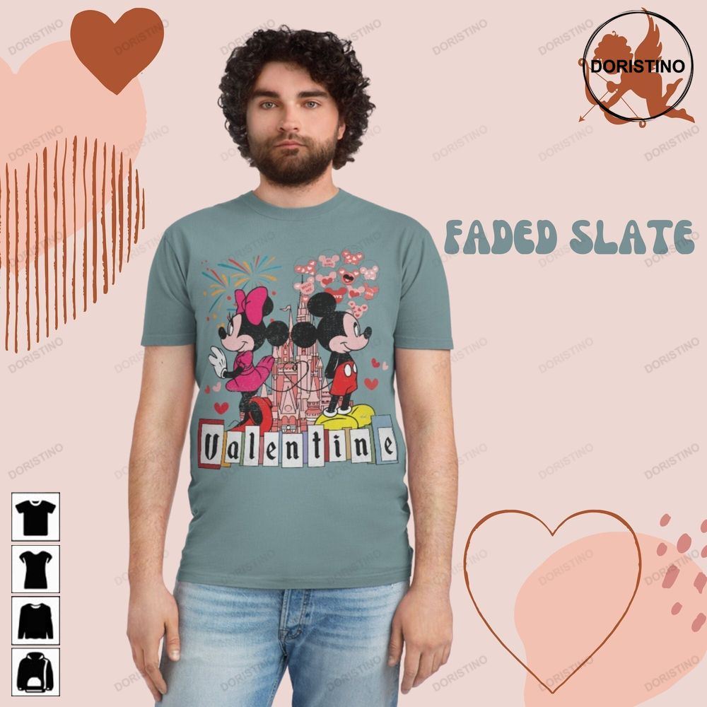 Retro Disney Valentines Gift Comfort Colors Disney Valentine Limited Edition T-shirts