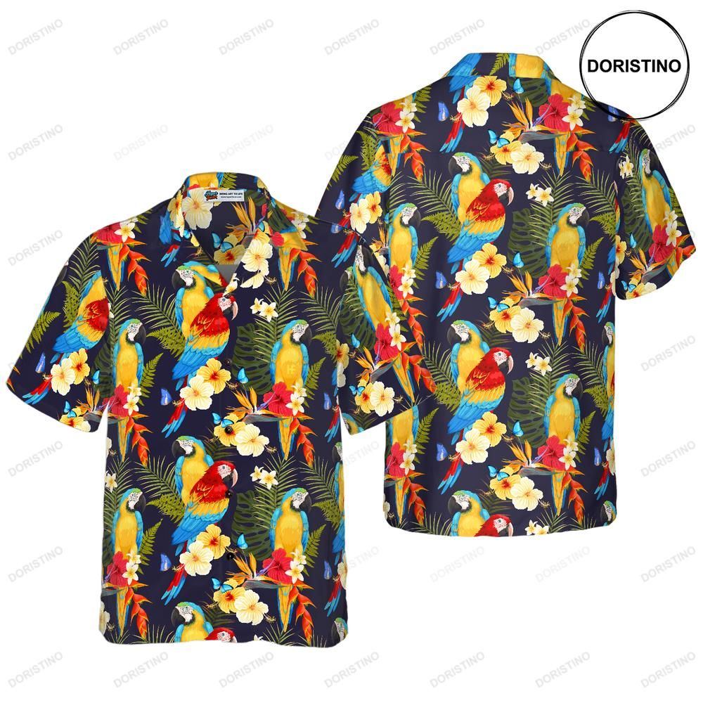 Flower And Parrot Hawaiian Shirt