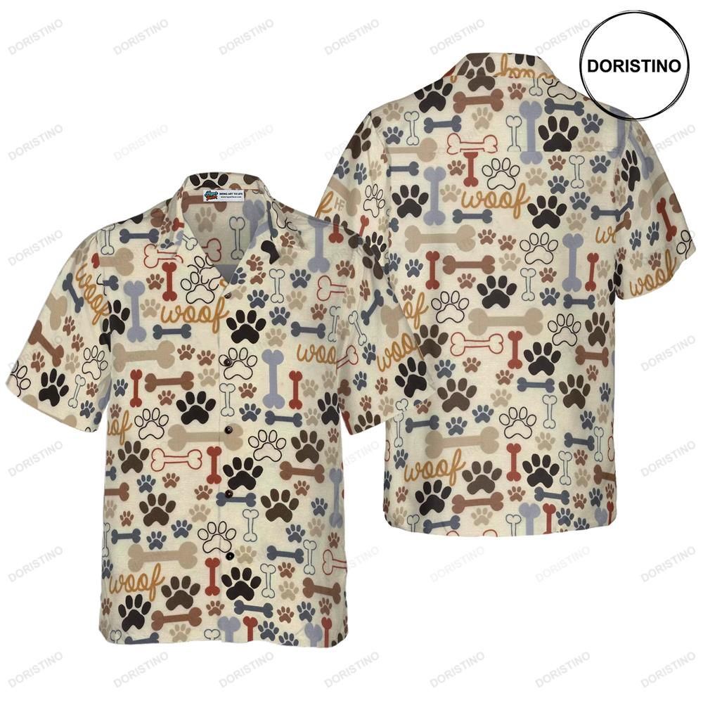 Footprint Dog Bone Seamless Awesome Hawaiian Shirt