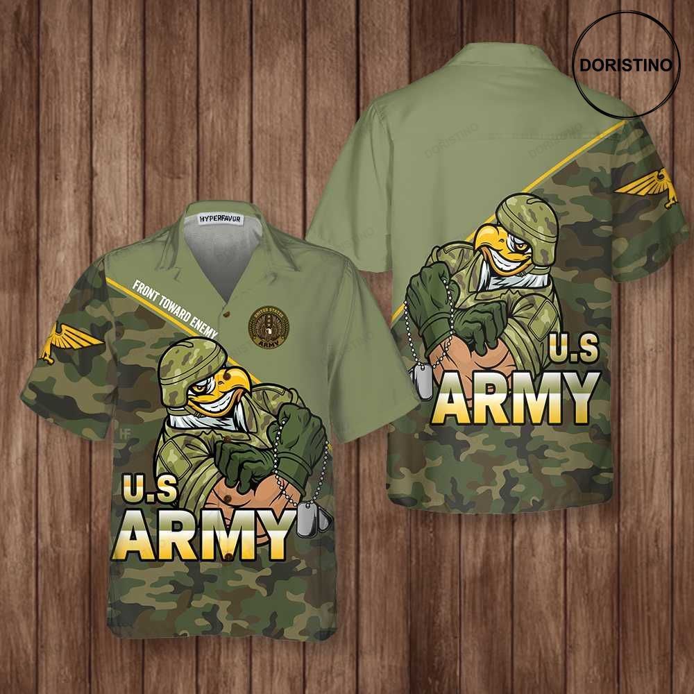 Front Toward Enemy Us Army Proud Veteran Best Gift For Army Veterans Hawaiian Shirt