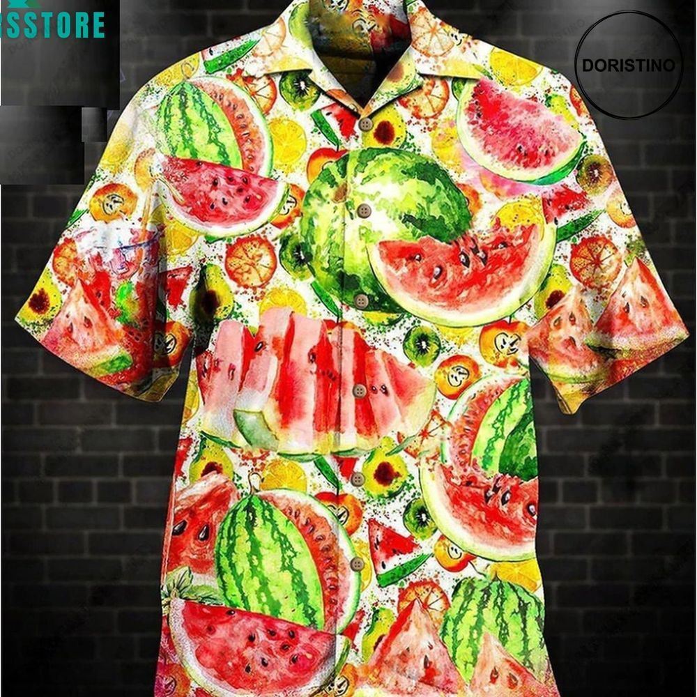 Fruit Summer Time Watermelon Summer Vintage Beach Button Down Awesome Hawaiian Shirt