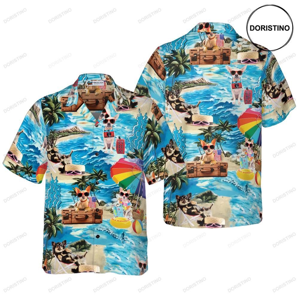 Funny Chihuahua Beach Hawaiian Shirt