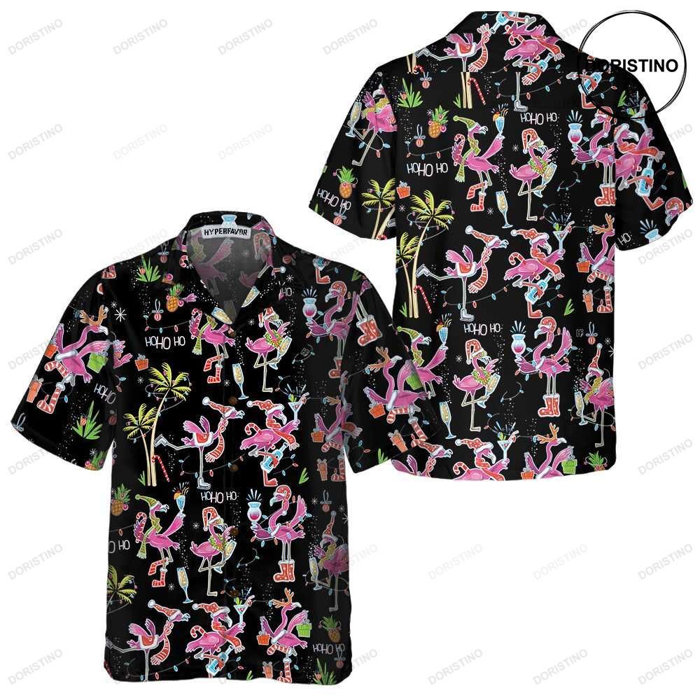 Funny Christmas Flamingo Christmas Tropical For Men Best Xmas Gift Idea Hawaiian Shirt