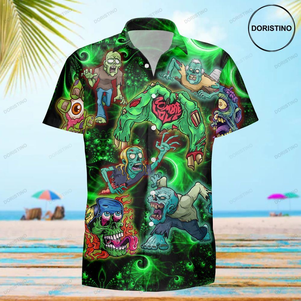 Funny Zombies Eat Brains Zombie Lovers Gift Awesome Hawaiian Shirt