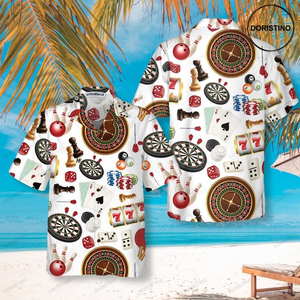 Games Together Multiple Games Pattern Awesome Hawaiian Shirt