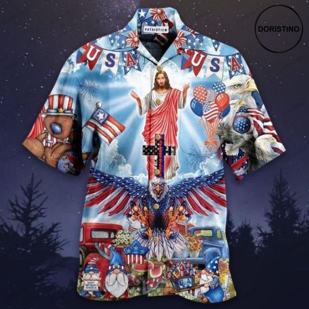 God Bless American Merry Christmas Hawaii Hawaiian Shirt