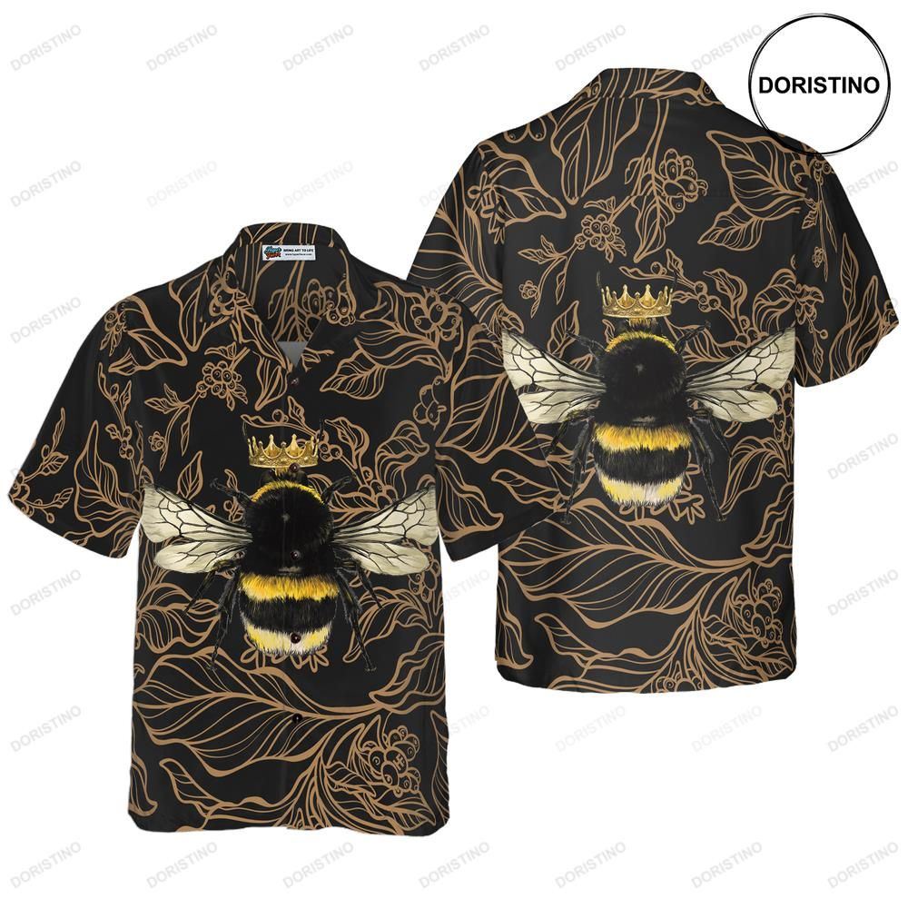 Golden Floral Bee Limited Edition Hawaiian Shirt