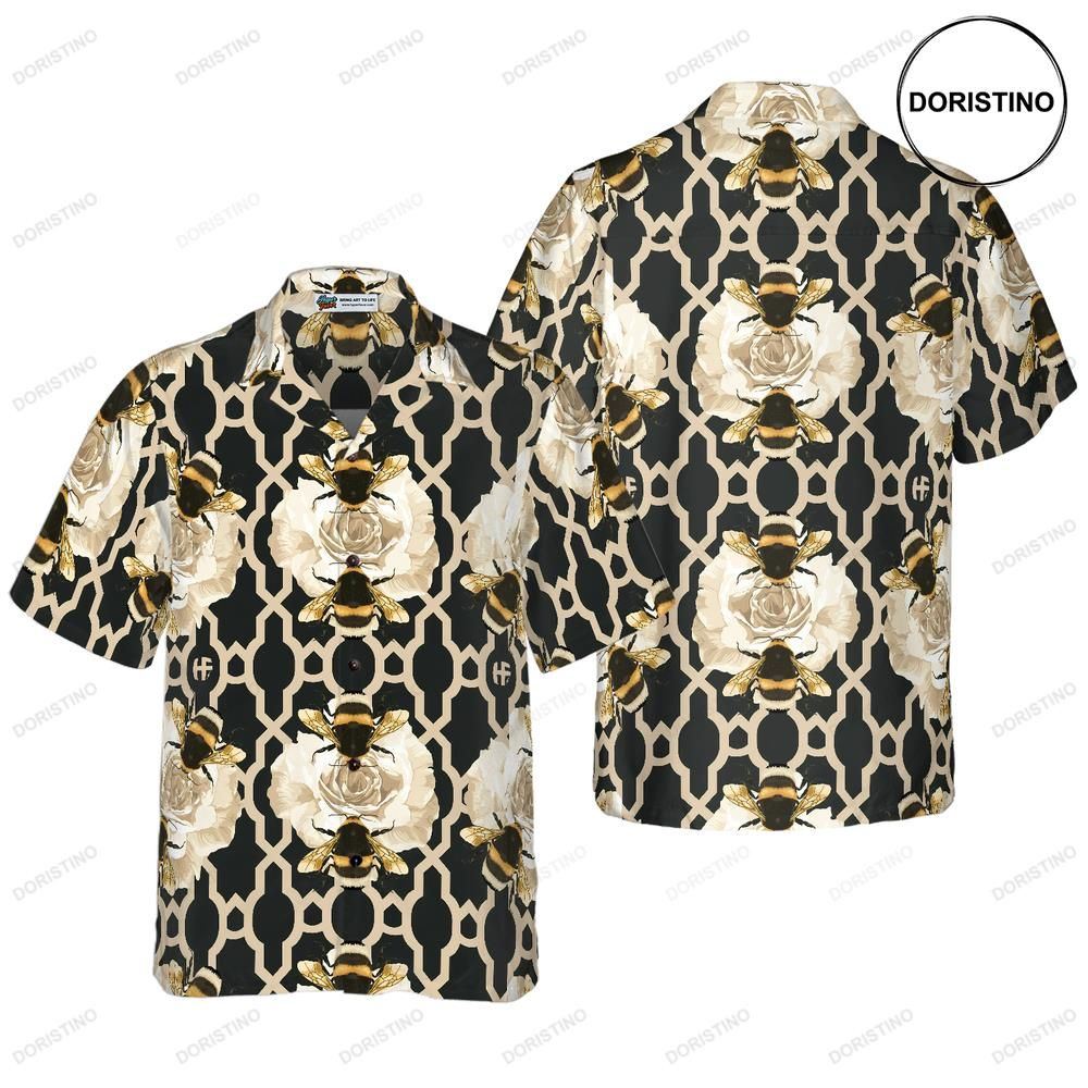 Golden Roses Bees Limited Edition Hawaiian Shirt