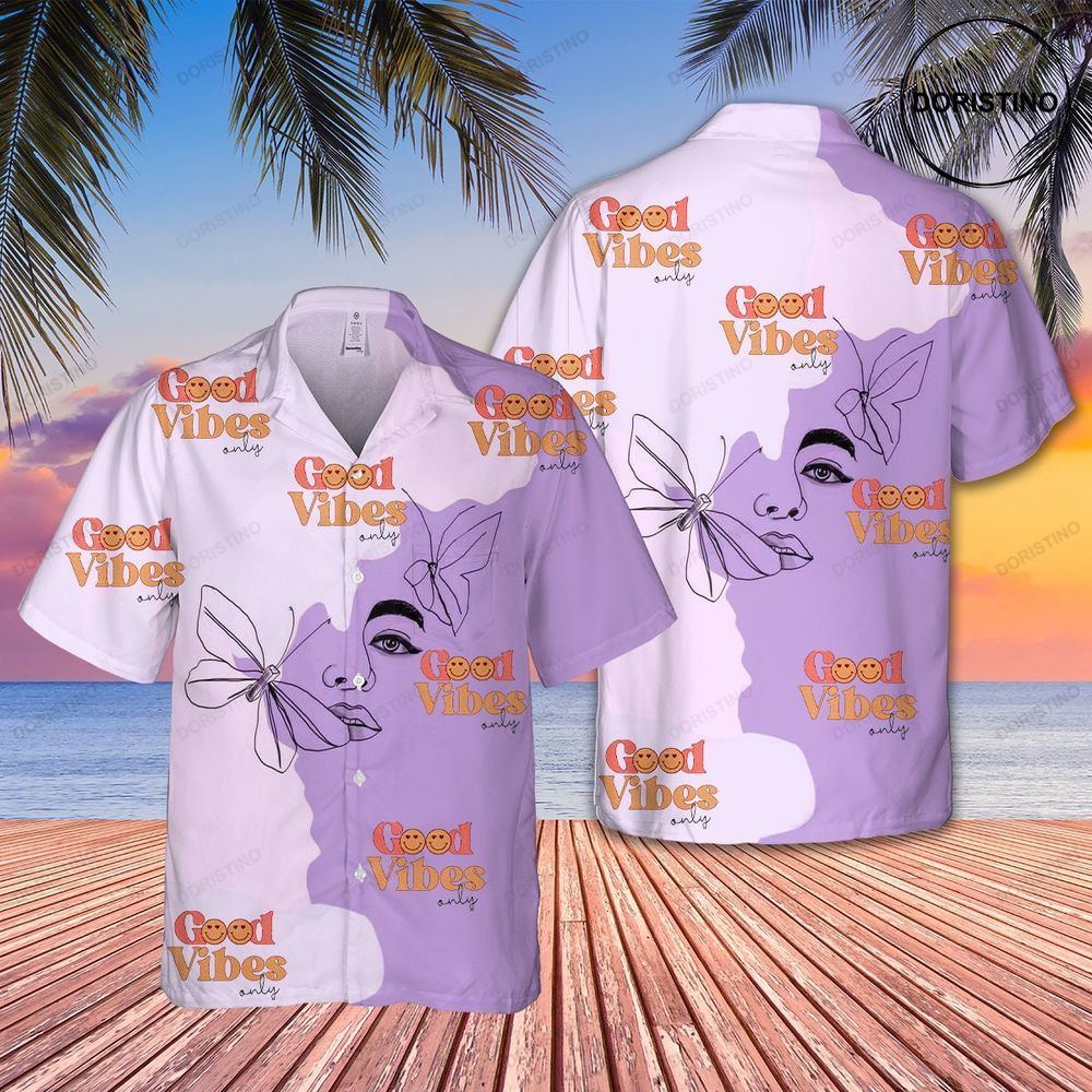 Good Vibes Funny Purple Beach Hawaii Hot Summer Awesome Hawaiian Shirt