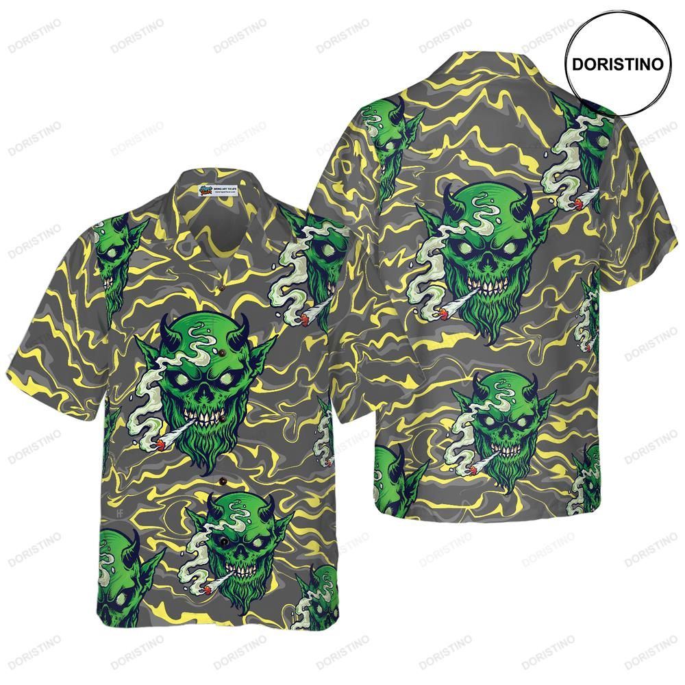 Gothic Satan Smokes Green Thing Goth For Men And Women Limited Edition Hawaiian Shirt