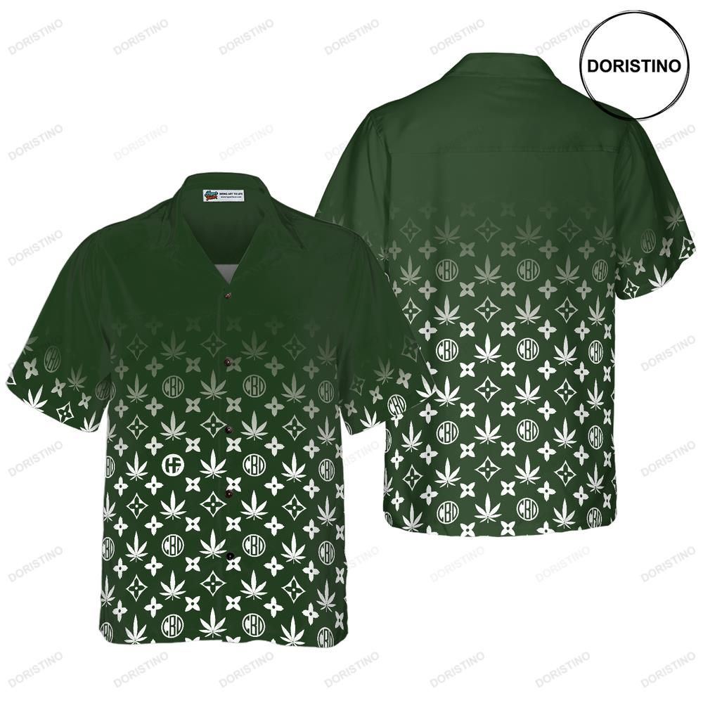 Gradient Marijuana Pattern For Men Awesome Hawaiian Shirt