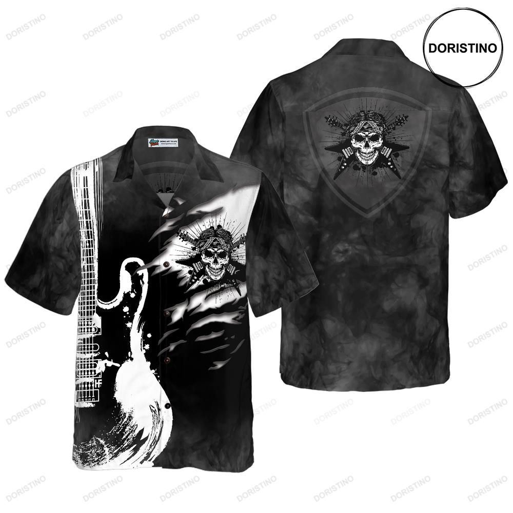 Guitar And Skull Awesome Hawaiian Shirt