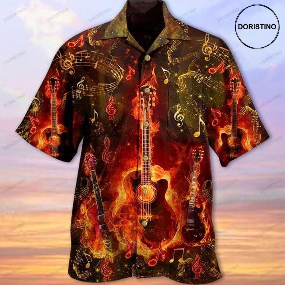 Guitar Lover Print Awesome Hawaiian Shirt