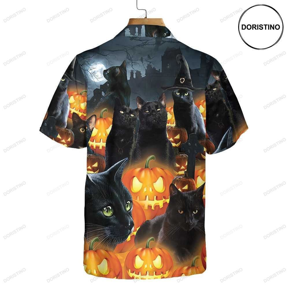Halloween Black Cat Pumpkin Spooky Halloween For Men And Women Limited Edition Hawaiian Shirt