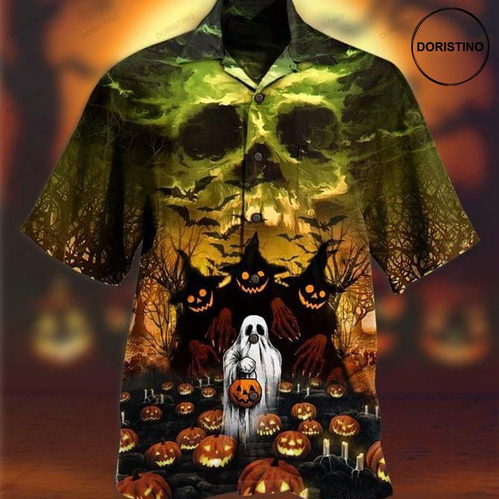 Halloween Ghost And Pumpkin 1 Print Limited Edition Hawaiian Shirt