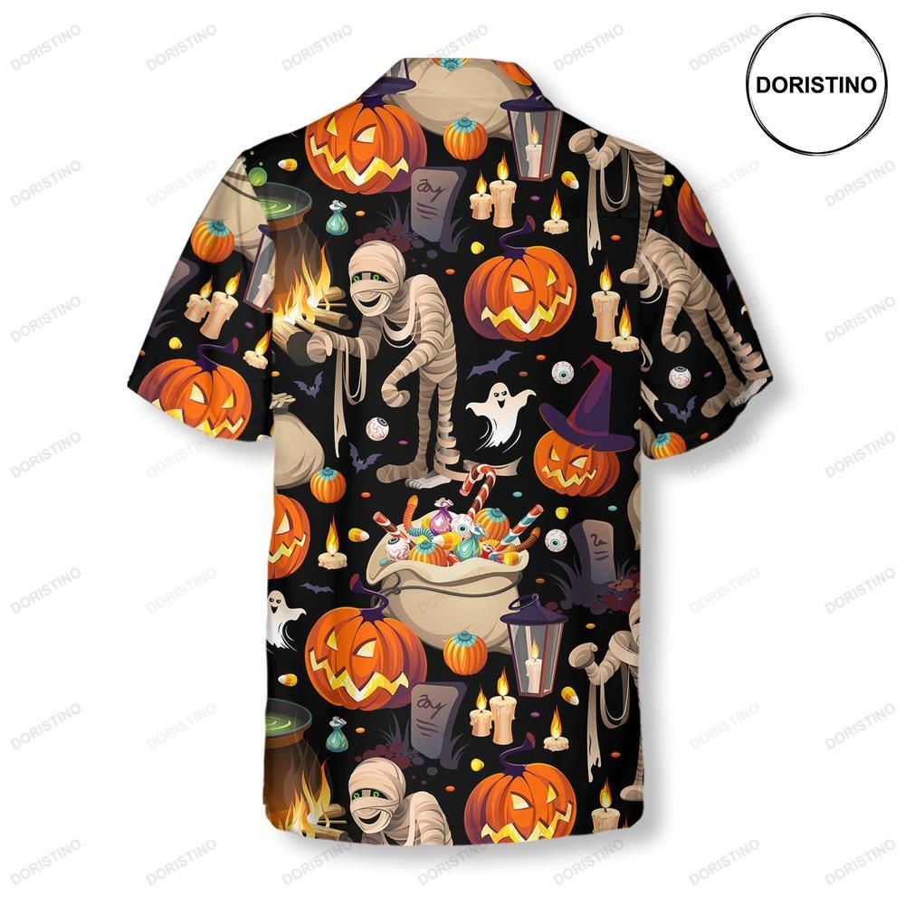 Halloween Mummy And Bags Of Sweets Limited Edition Hawaiian Shirt