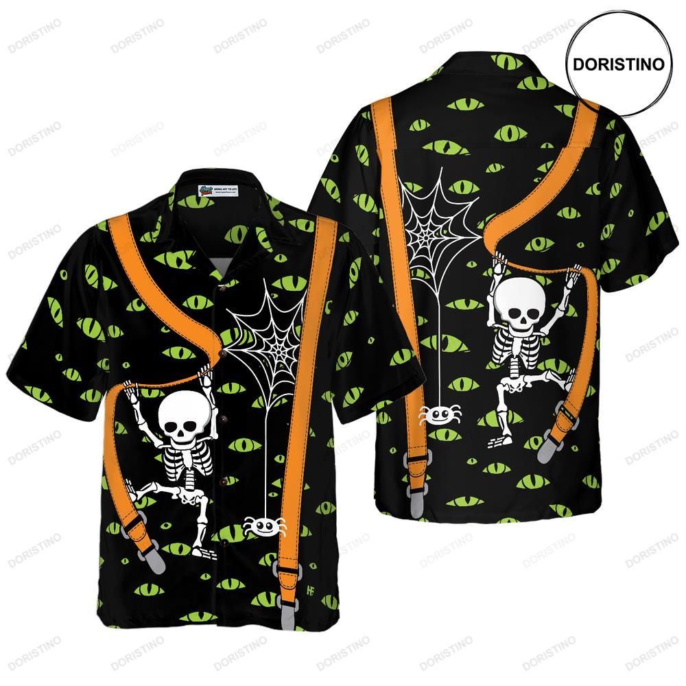 Halloween Skeleton And Monster Eyes Limited Edition Hawaiian Shirt