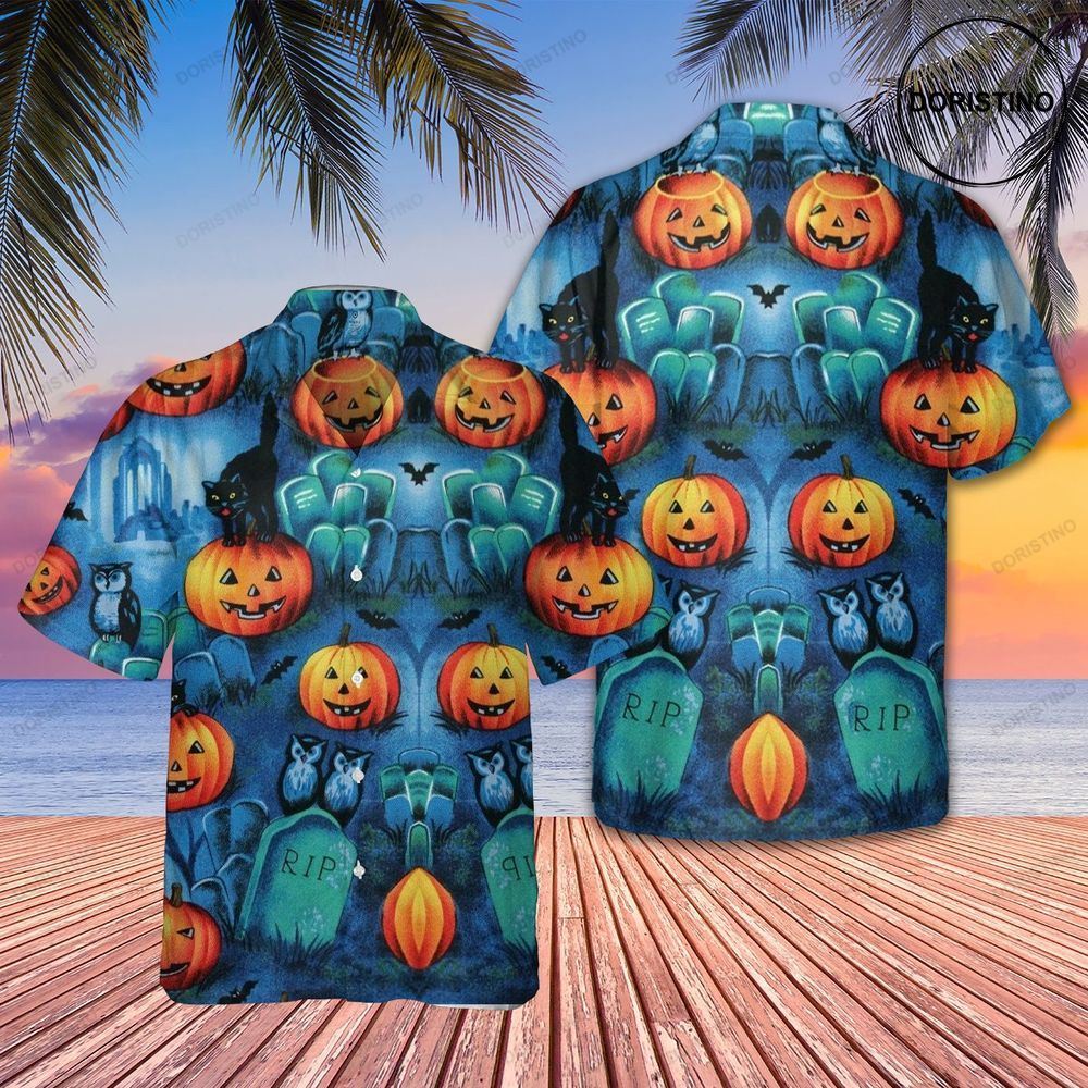 Halloween Skull Pumpkin Tropical Hawaii Limited Edition Hawaiian Shirt