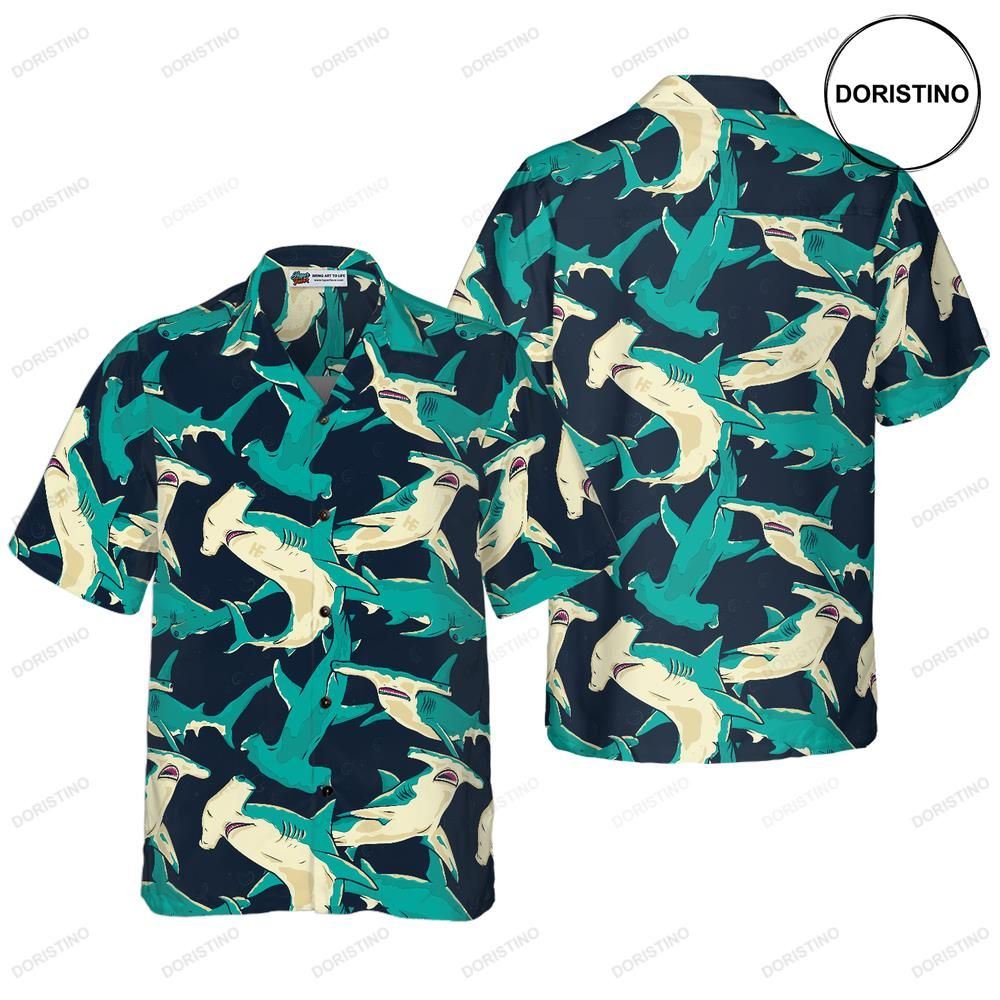 Hammerhead Shark Pattern Hawaiian Shirt