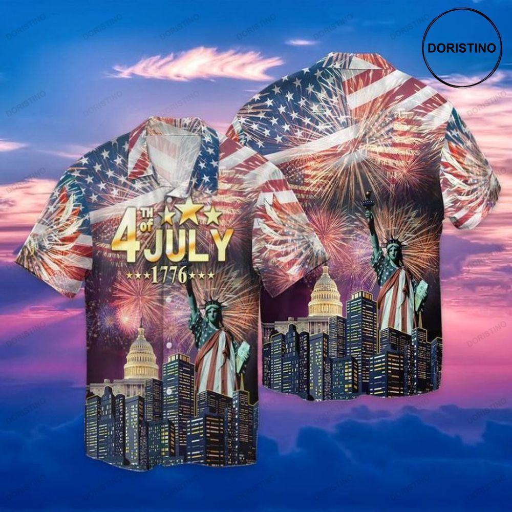 Happy 4th Of July Independence Day American Flag Statue Of Liberty Limited Edition Hawaiian Shirt