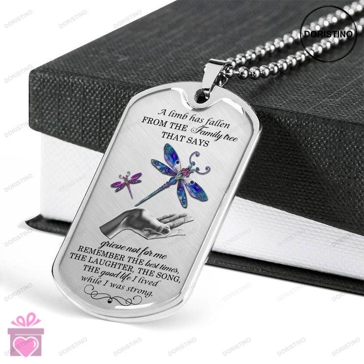 Custom Picture Dog Tag Mandala Dragonfly On Lady Hand I Was Strong Dog Tag Military Chain Necklace Doristino Limited Edition Necklace