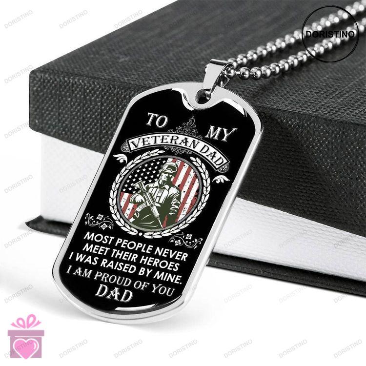 Custom Picture Dog Tag Most People Never Meet Their Heroes Dog Tag Military Chain Necklace Gift For Doristino Trending Necklace