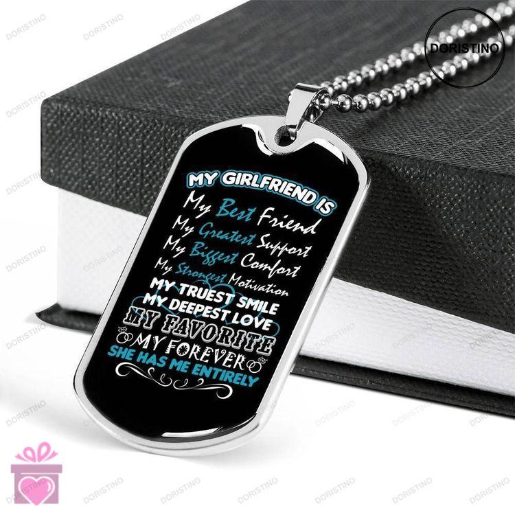 Custom Picture Dog Tag My Truest Smile My Deepest Love Dog Tag Military Chain Necklace Gift For Her Doristino Limited Edition Necklace