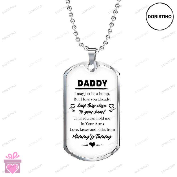 Custom Picture Dog Tag Tummy For Daddy Dog Tag Military Chain Necklace Keep This Close To Your Heart Doristino Trending Necklace