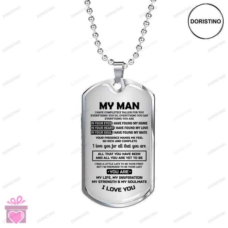 Custom Picture Dog Tag You Are My Life Dog Tag Military Chain Necklace For Your Man Doristino Limited Edition Necklace