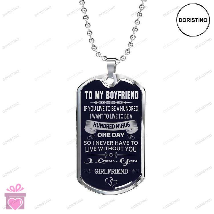 Custom Picture Dog Tag You Live Hundred I Live Hundred Minus One Day Dog Tag Military Chain Necklace Doristino Trending Necklace