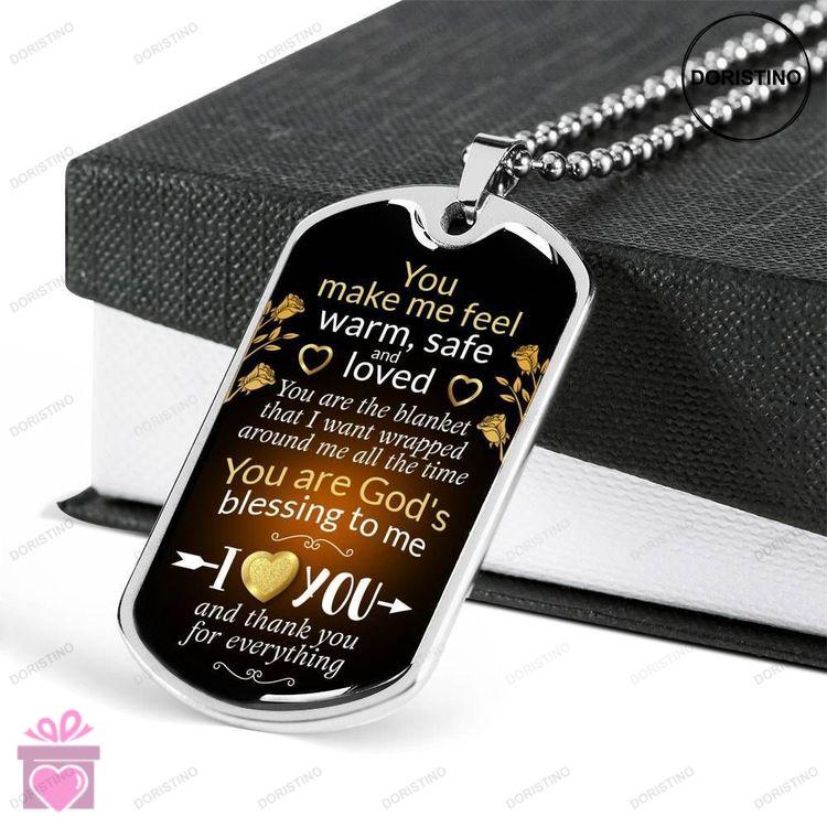 Custom Picture Dog Tag You Make Me Feel Loved Dog Tag Military Chain Necklace With Military Ball Cha Doristino Awesome Necklace