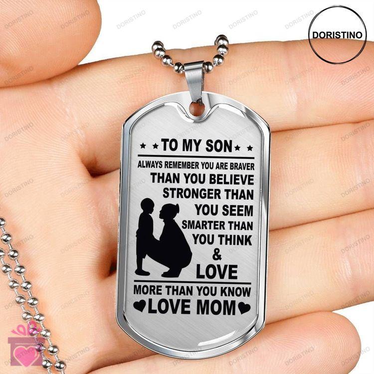 Custom Picture Dog Tag Youre Braver Than You Believe Dog Tag Military Chain Necklace Giving Men Doristino Awesome Necklace