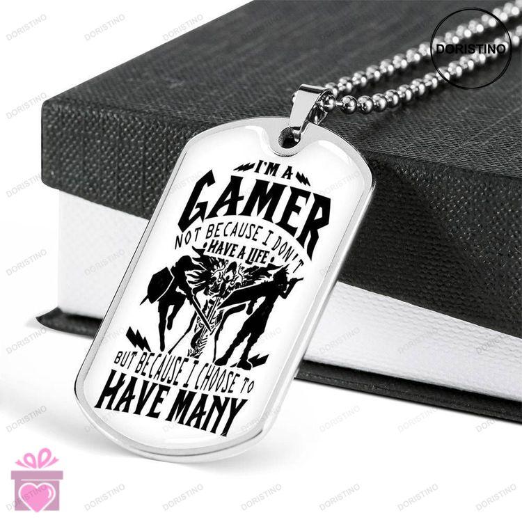 Custom Picture Im A Gamer Dog Tag Military Chain Necklace Dog Tag Doristino Trending Necklace