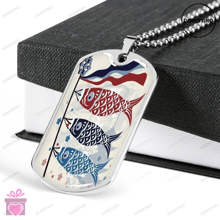 Custom Picture Japa Fish Dog Tag Military Chain Necklace For Boys Dog Tag Doristino Trending Necklace
