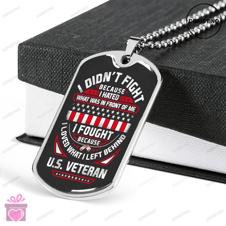 Custom Picture Us Veteran Silver Dog Tag Military Chain Necklace Giving Boys Dog Tag Doristino Trending Necklace